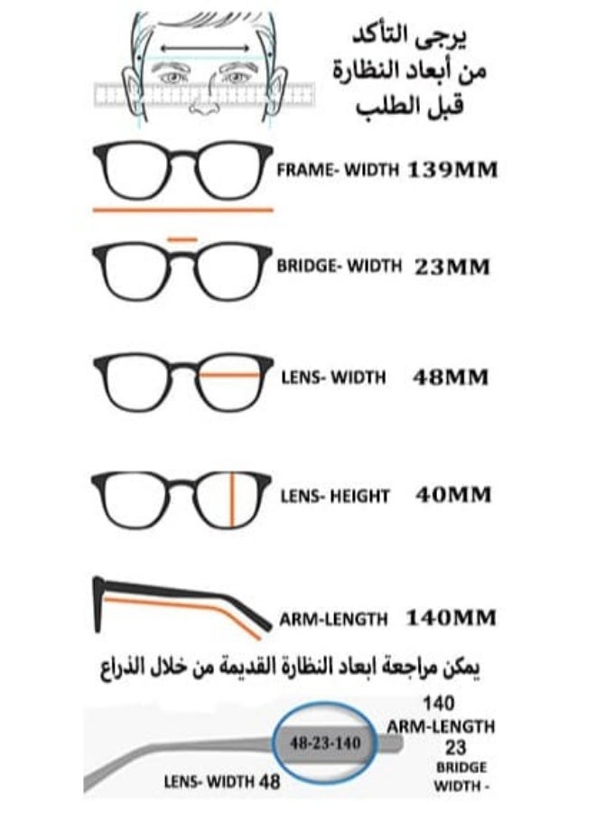 نظارات شمسية للرجال بعدسات بلوريزد ذات شكل بيضاوي  ــ للحماية من اشعة الشمس - Image 2